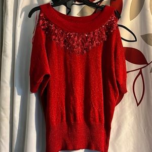 Joseph A women Poinsetta size XL pullover blouse